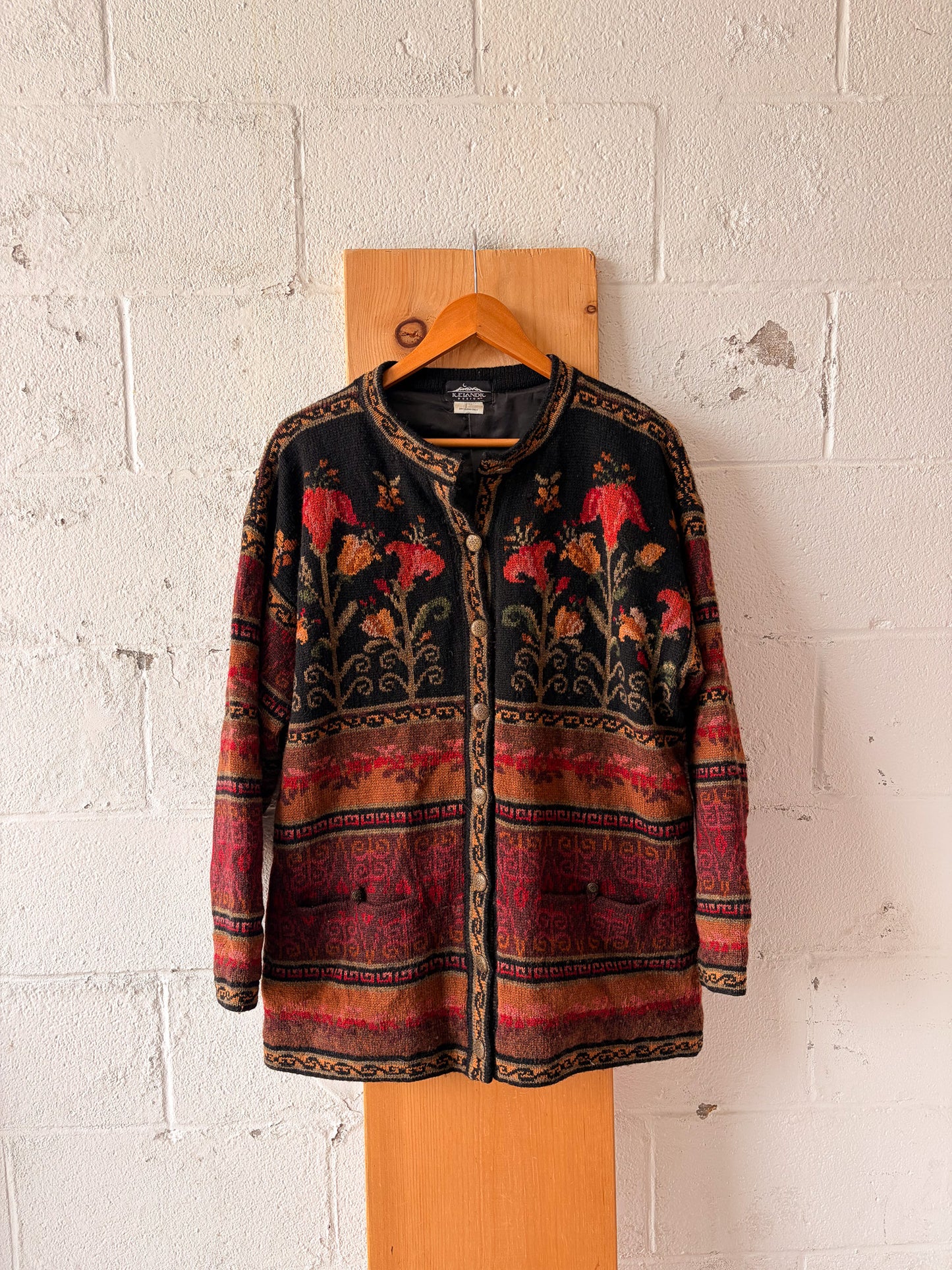 Vtg Patterned Wool Jacket : XL