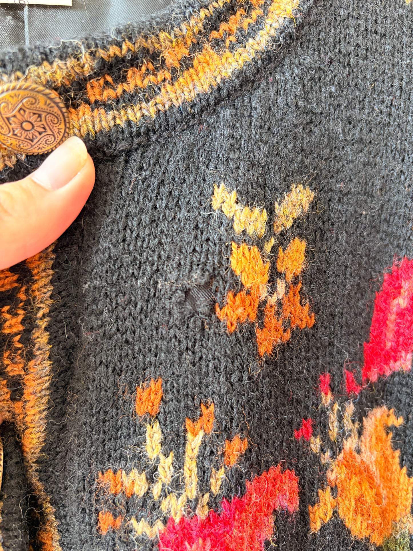 Vtg Patterned Wool Jacket : XL