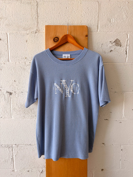 Waffle Knit Blue NYC Tee : L/XL
