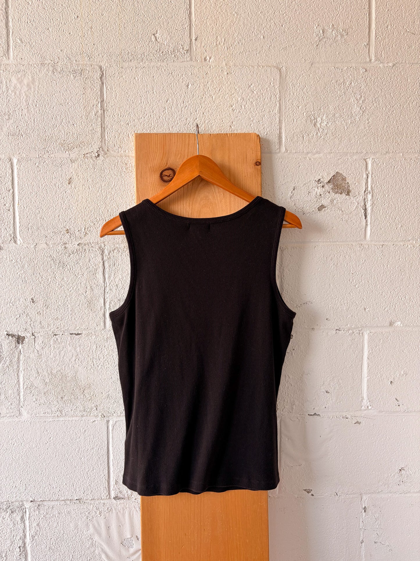 Black Rhinestone Trimmed Tank : 2X