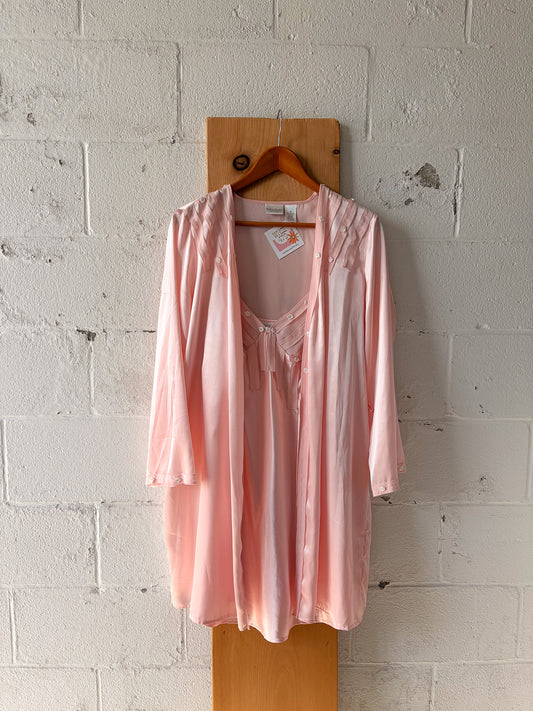 Pink Rosette Nightgown Set : M/L (As Is)