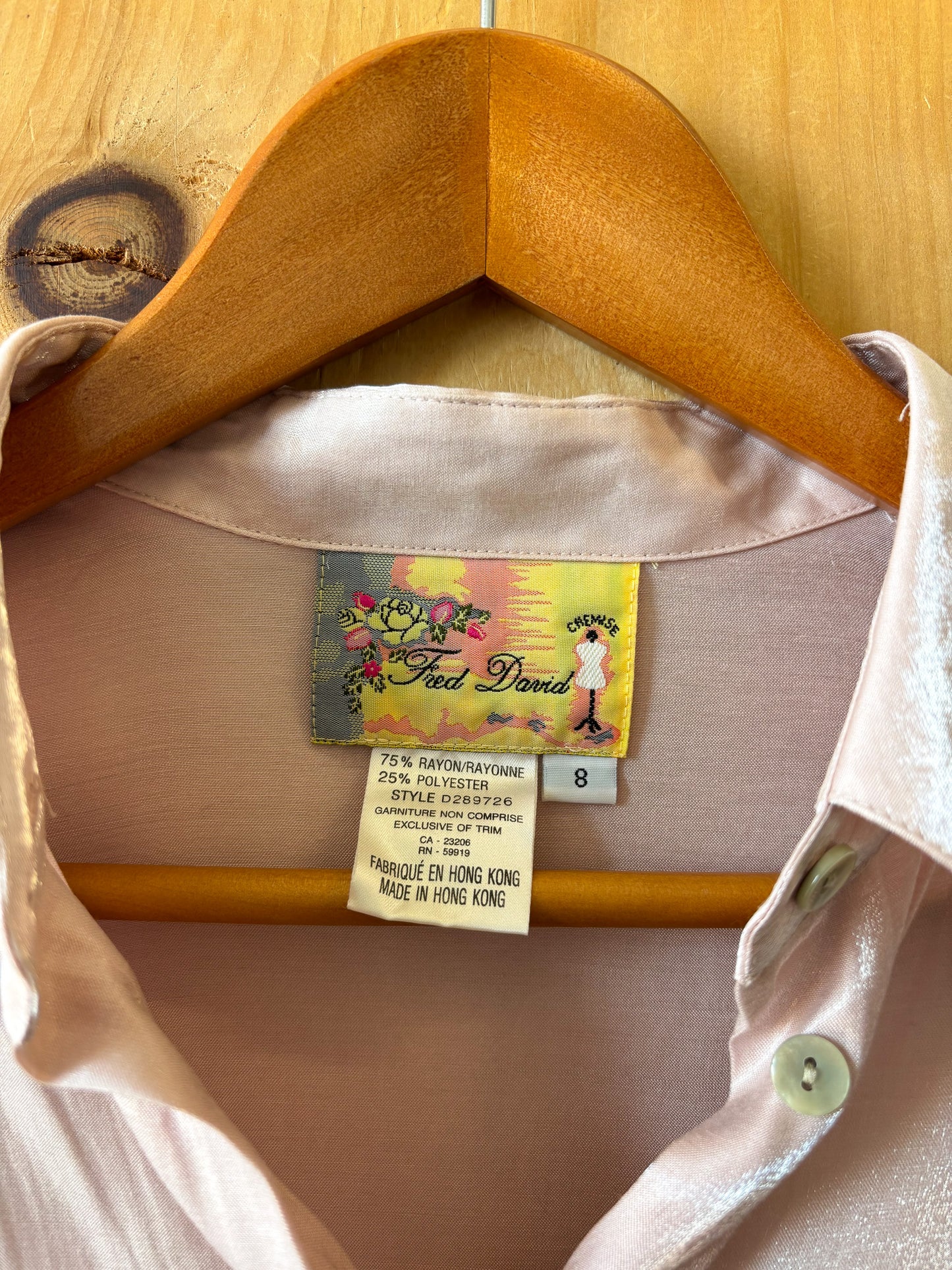 Vtg Metallic Pink Blouse : 8