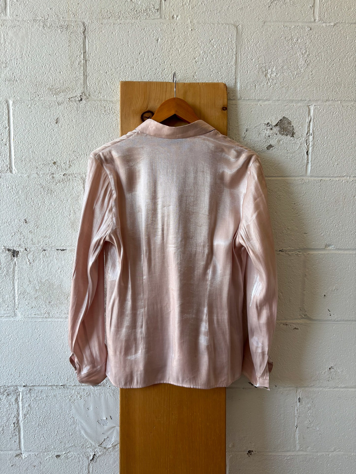 Vtg Metallic Pink Blouse : 8