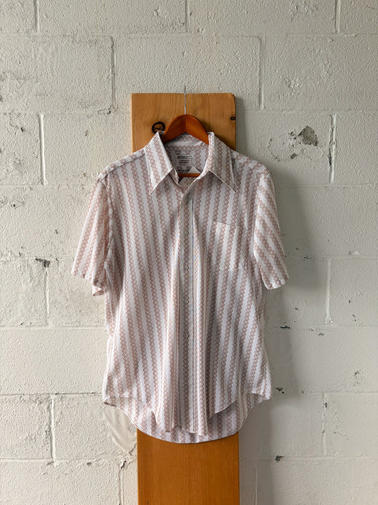 Vtg Men's Semi-Sheer Button Up : M/L