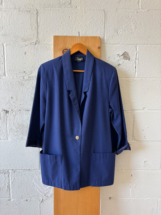 Vtg Navy Blazer : 12