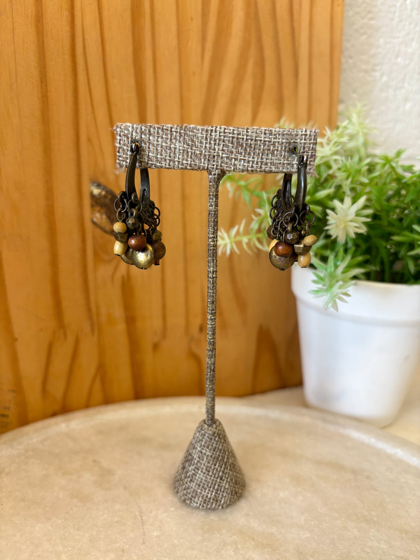 Bronze Beaded Earrings
