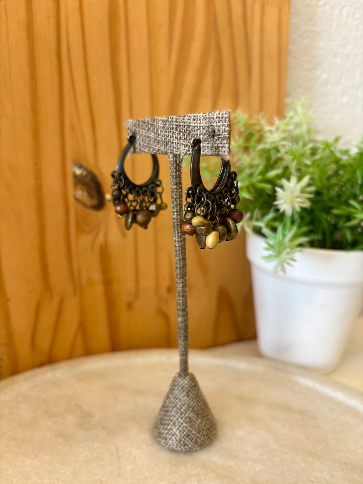 Bronze Beaded Earrings