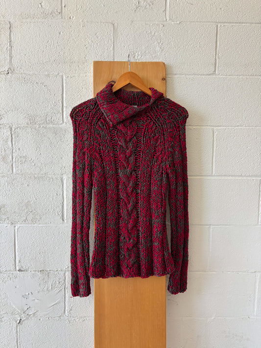 Red & Brown Woven Sweater : S/M
