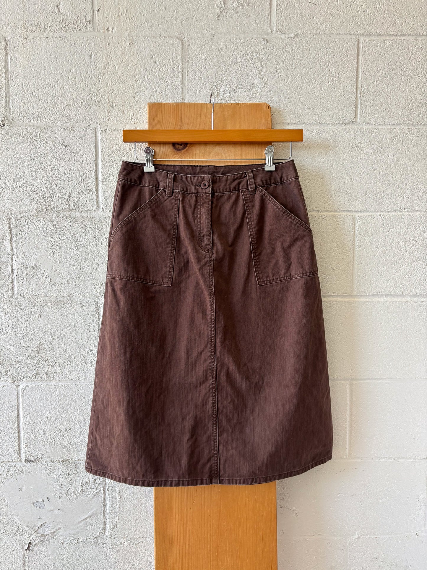 Brown Denim Midi Skirt : 10