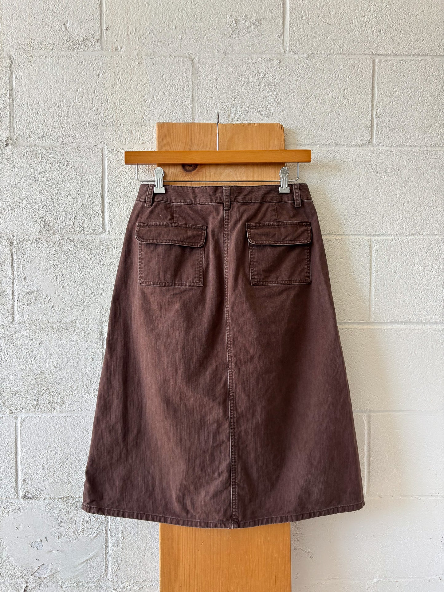 Brown Denim Midi Skirt : 10