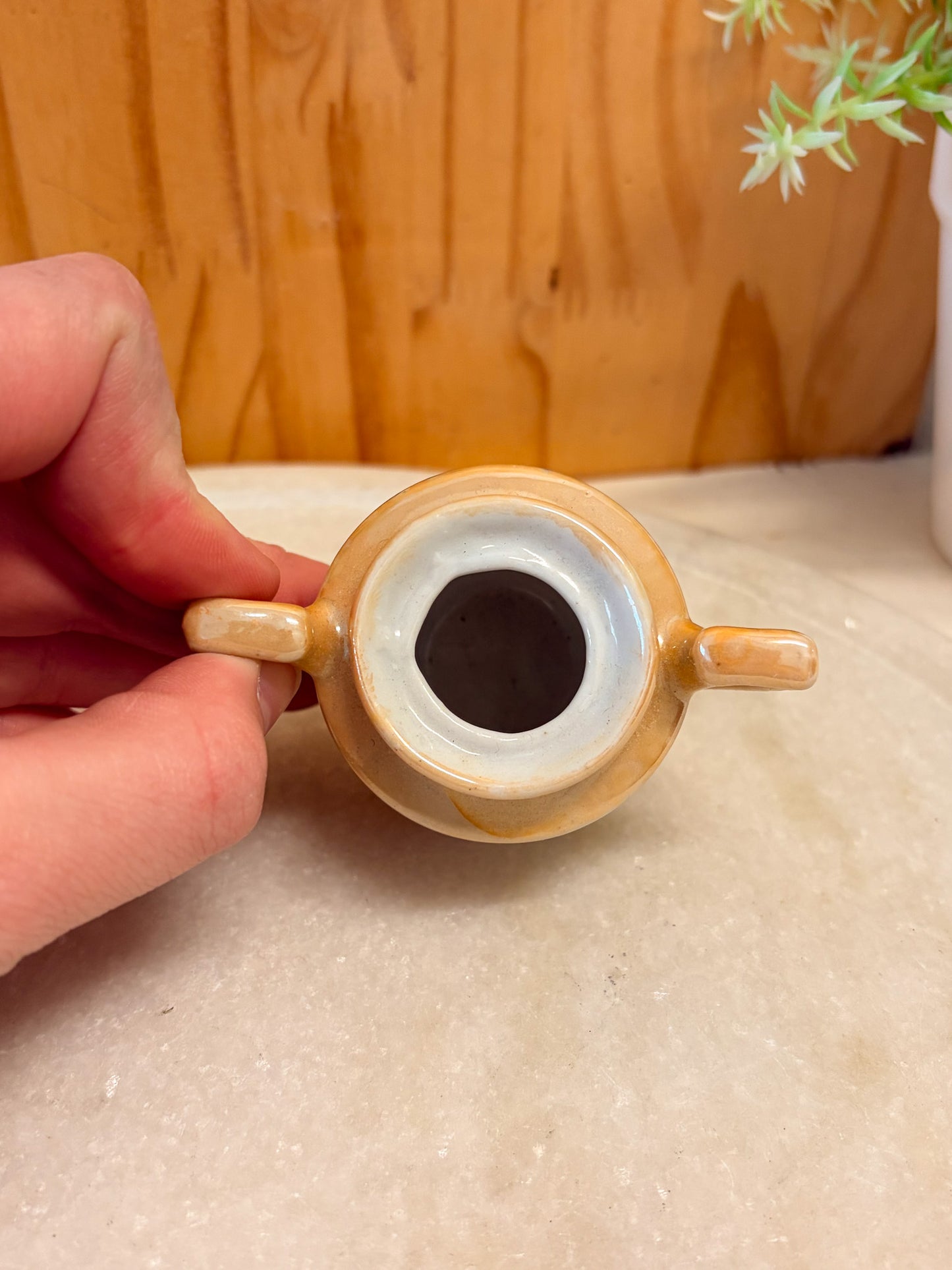 Vtg Little Hand Painted Vase