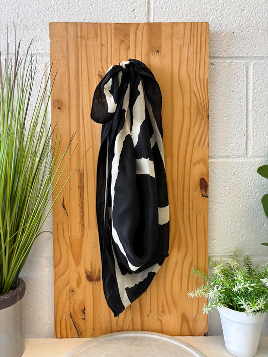 Black & White Silk Scarf