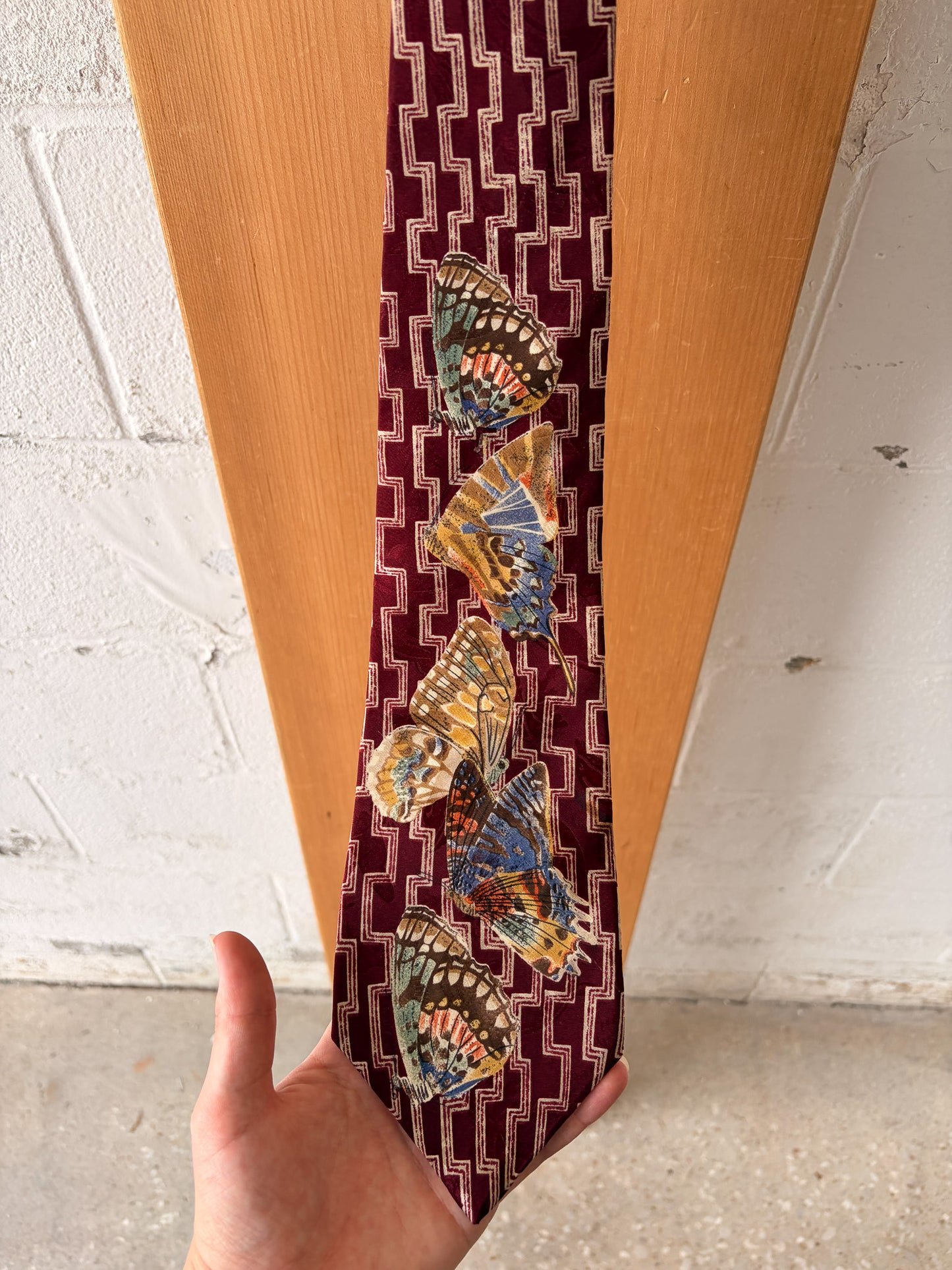 Vtg Silk Butterfly Tie