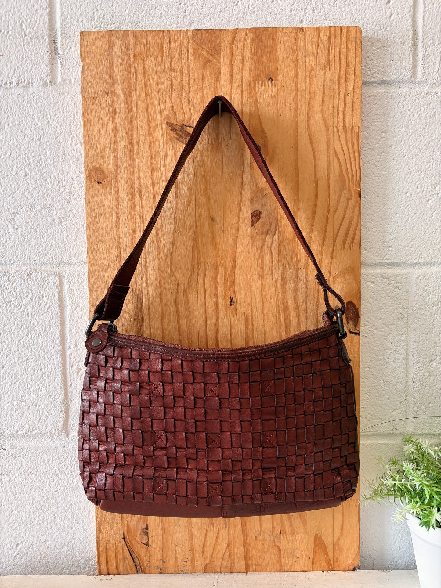 Ashwood Woven Brown Leather Purse