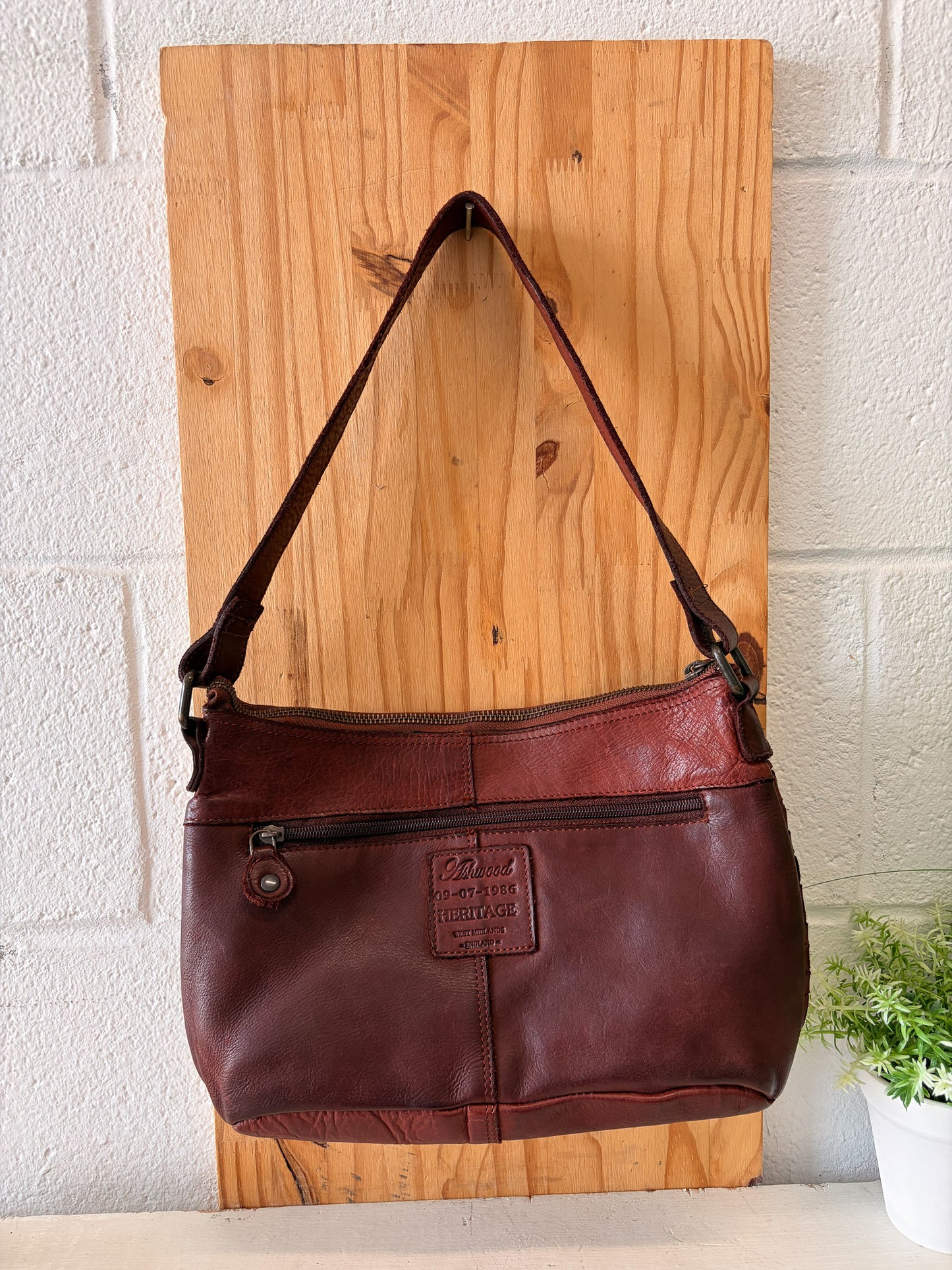 Ashwood Woven Brown Leather Purse