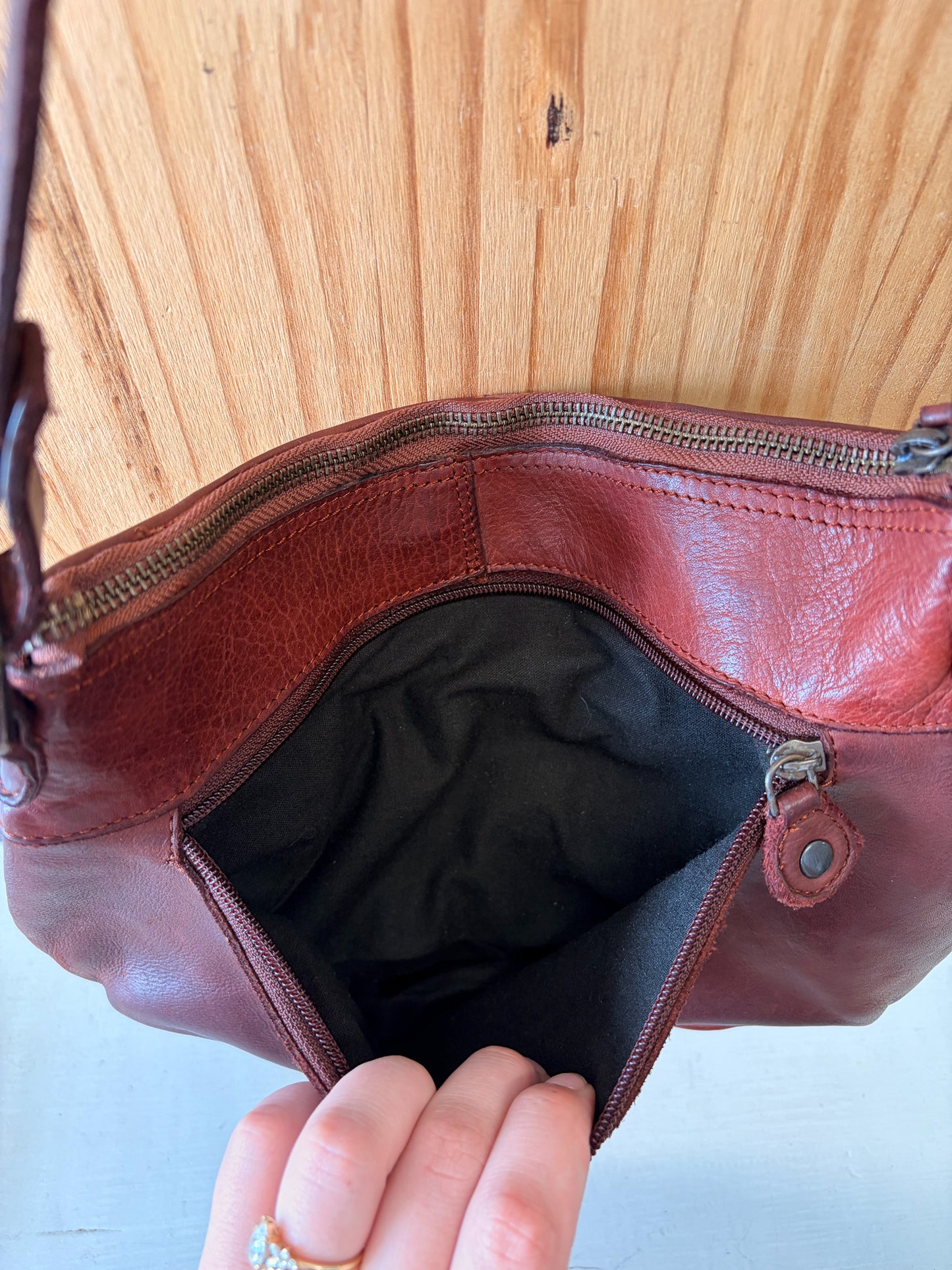Ashwood Woven Brown Leather Purse