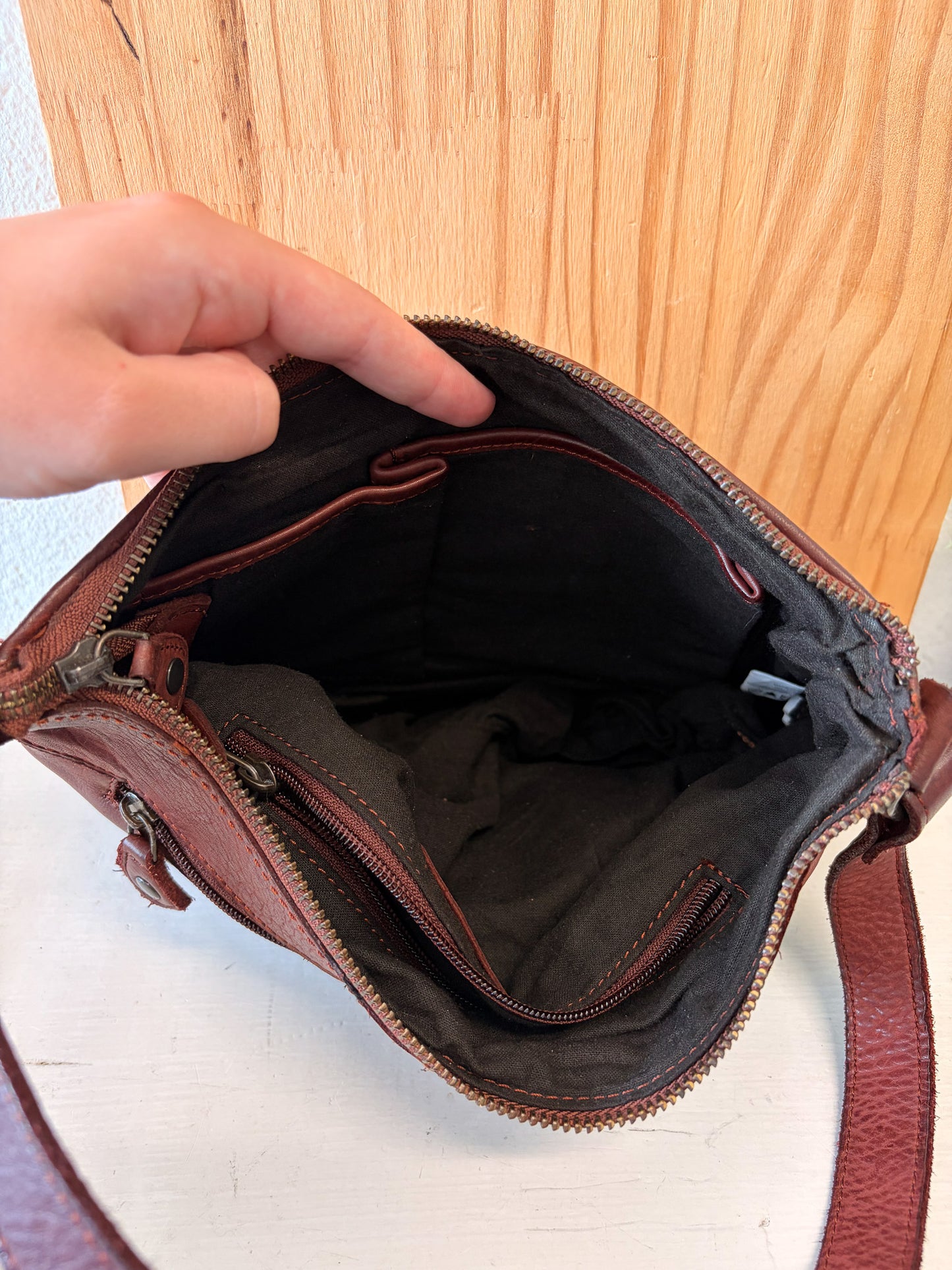 Ashwood Woven Brown Leather Purse