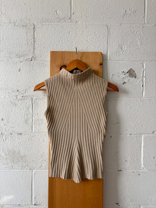 Neutral Mock Neck Tank : S