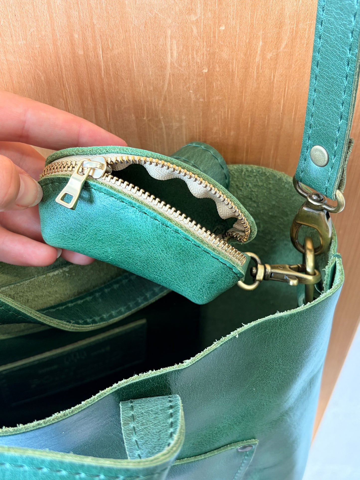 Portland Leather Green Tote Bag & Wallet (Local Pick Up Only)