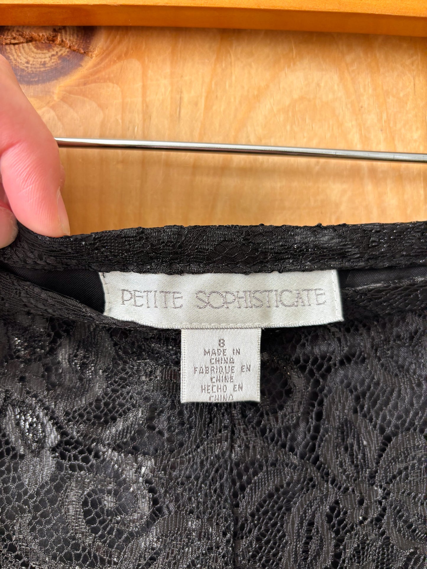 Vtg Shimmery Black Lace Pants : 8