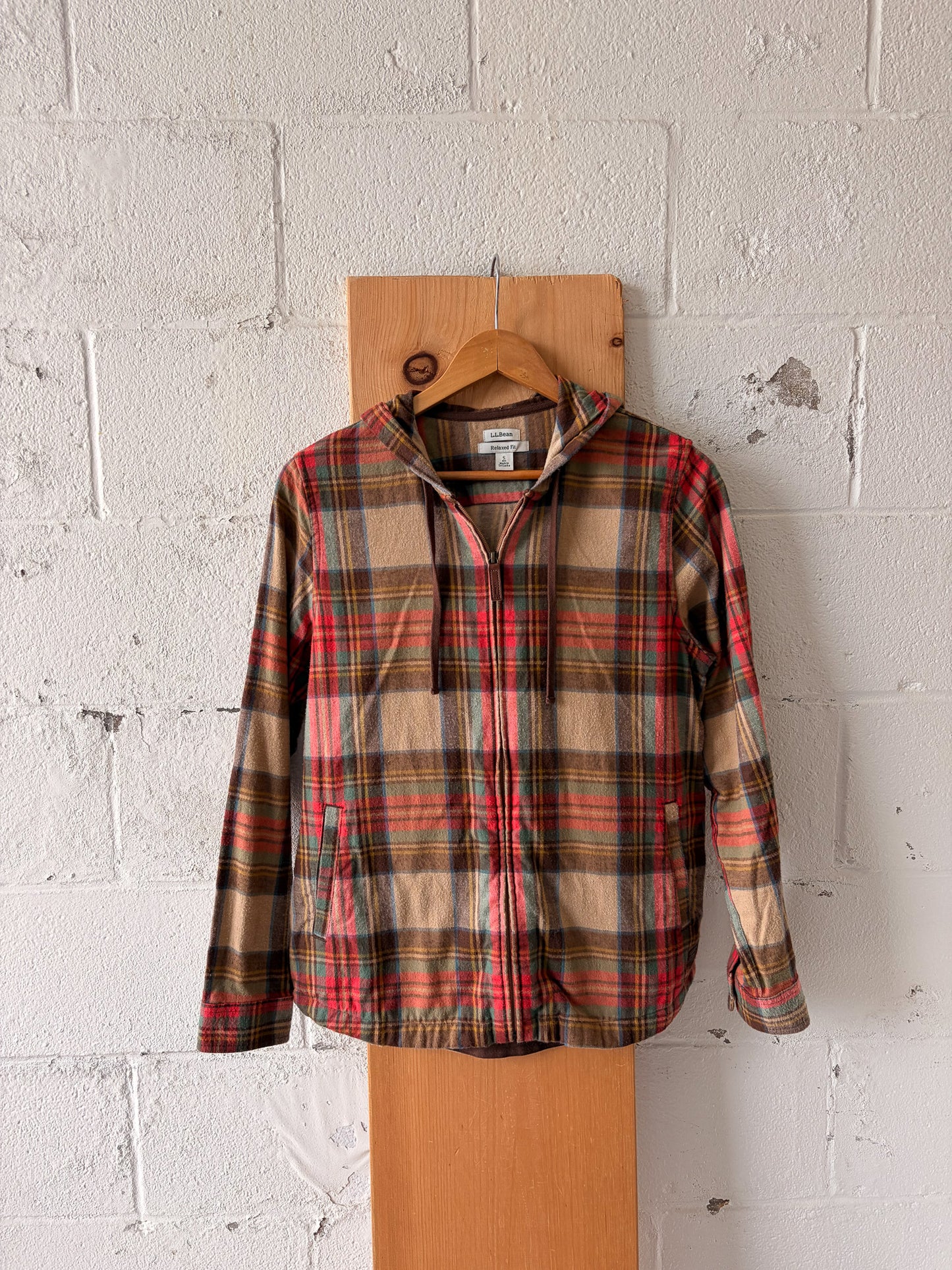 Plaid L.L Bean Zip Up Hoodie : S