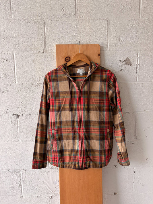 Plaid L.L Bean Zip Up Hoodie : S