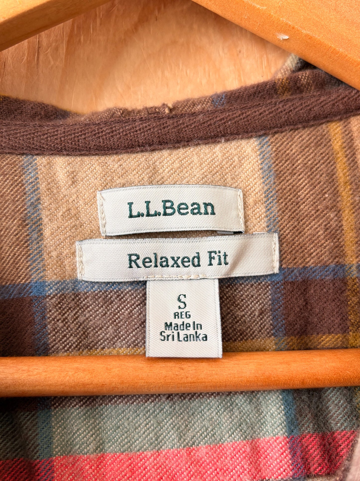 Plaid L.L Bean Zip Up Hoodie : S