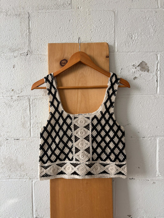 Cropped Crochet Tank : XS