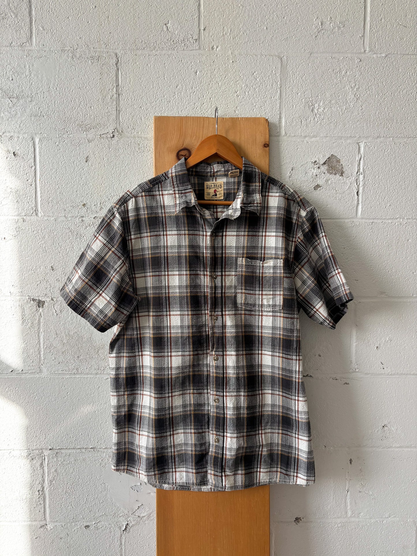 Red Head Plaid Short Sleeve : XL