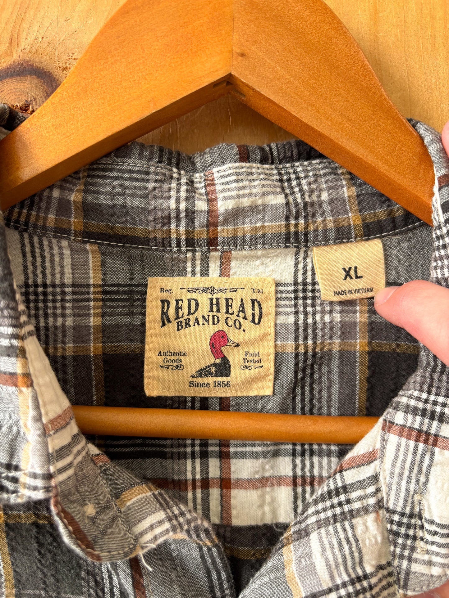 Red Head Plaid Short Sleeve : XL