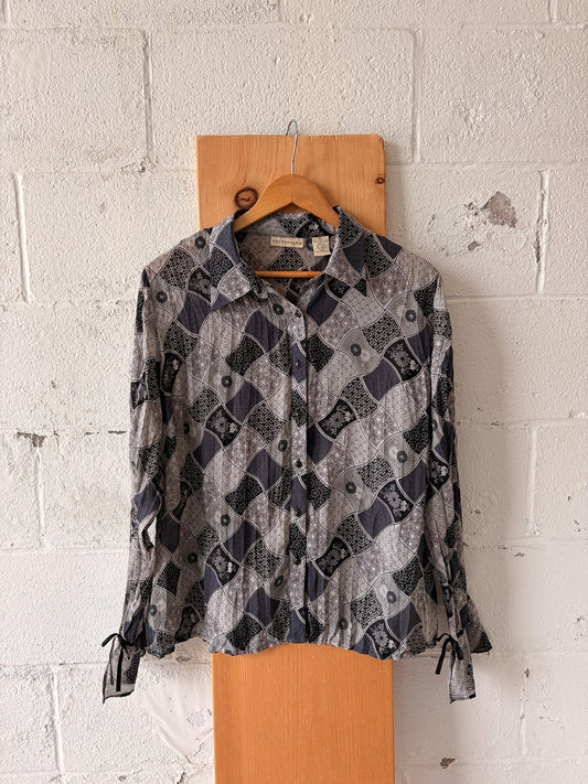 Floral Patchwork Patterned Blouse : XL