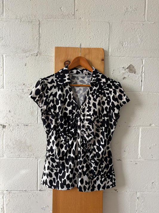 Black & White Print Top : L