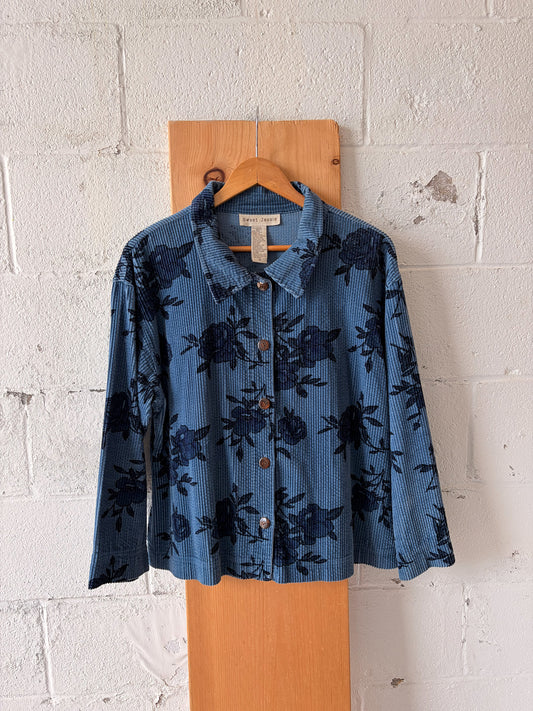 Floral Corduroy Button Up : M