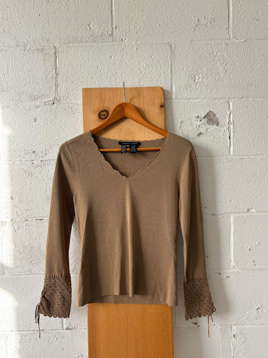 Crochet Sleeve Detailed Top : M