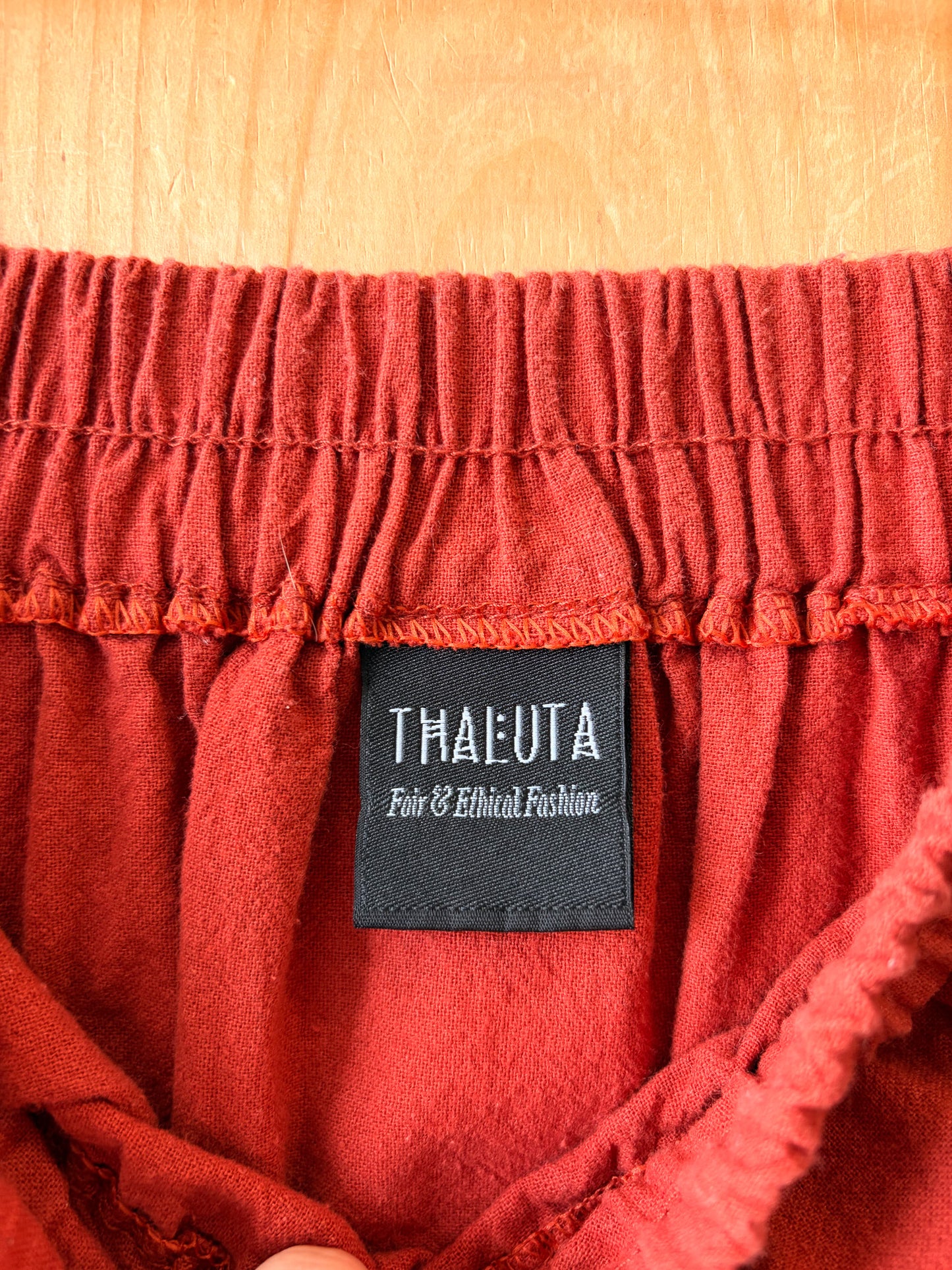 Boho Orange Side Cinch Parachute Skirt : S/M