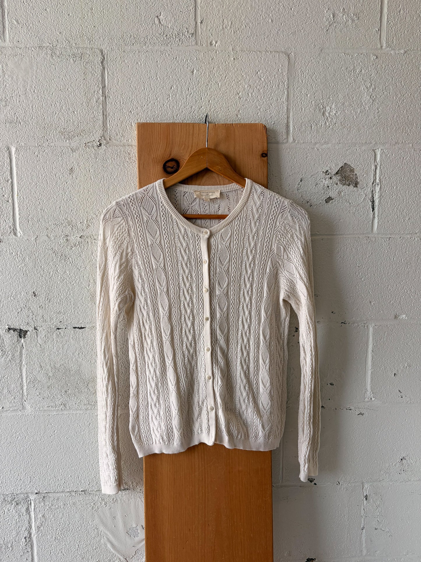 La Maille Sézane White Cardigan : S