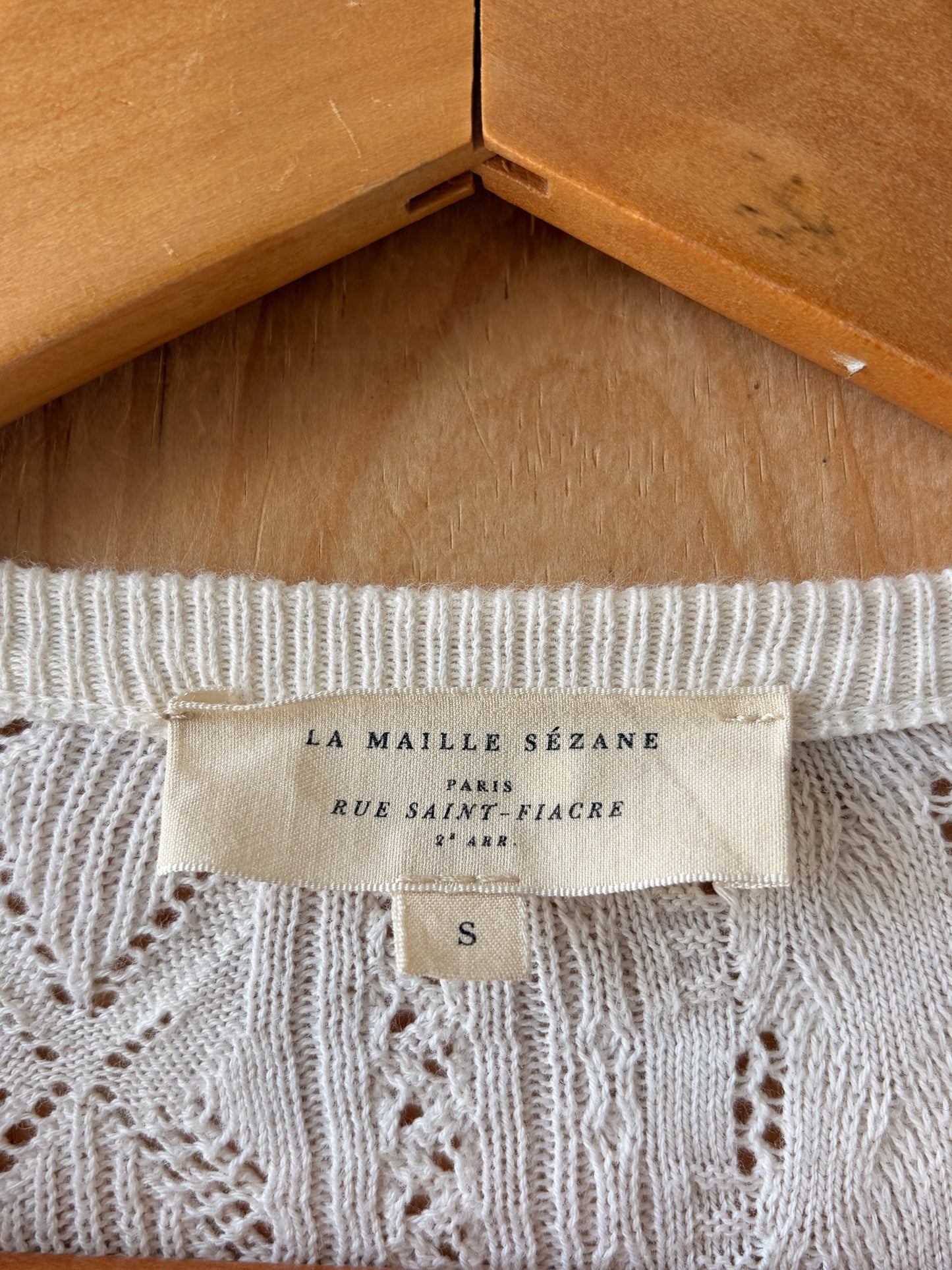 La Maille Sézane White Cardigan : S