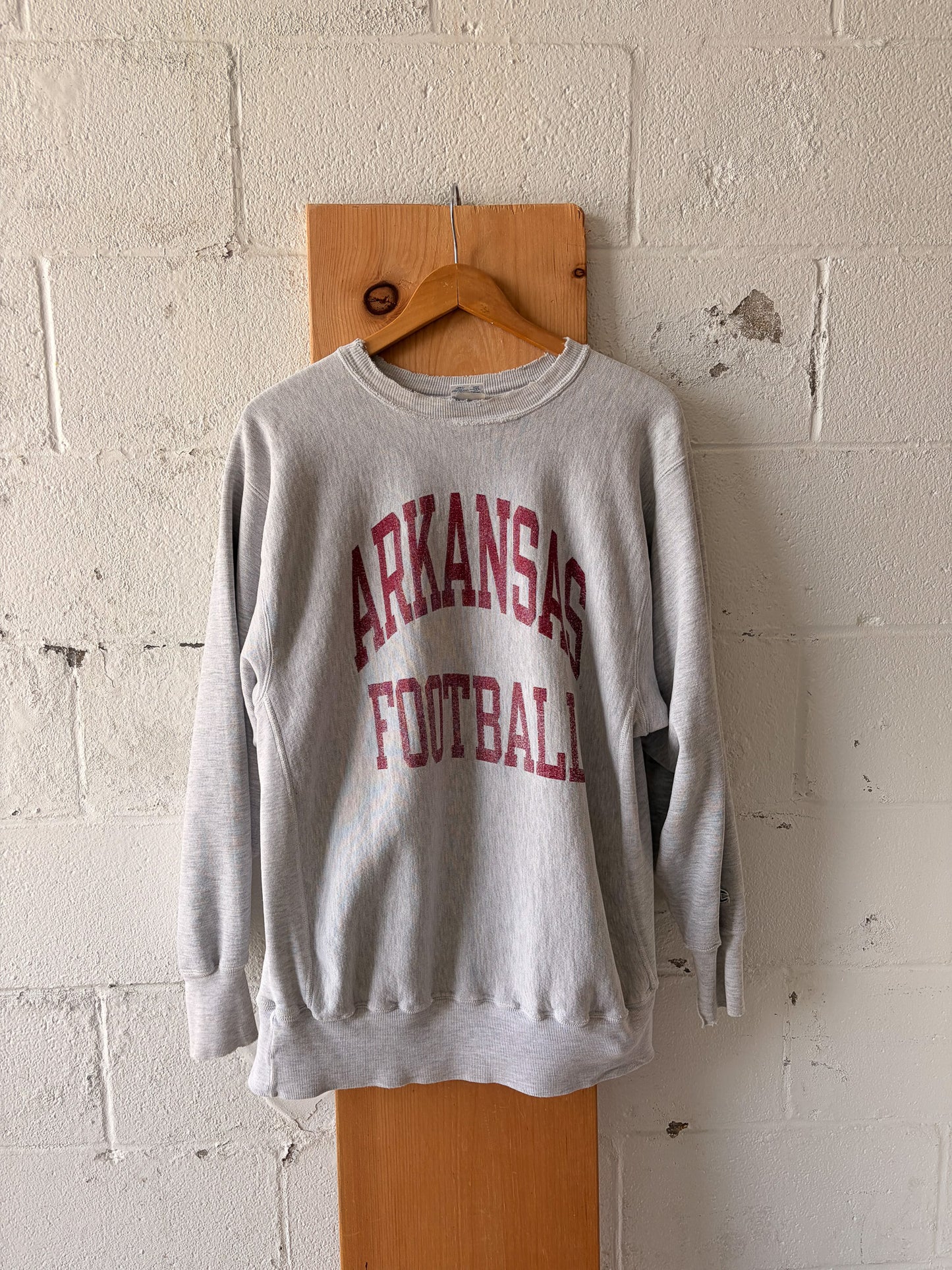 Vtg Champion Distressed Arkansas Crew : XL