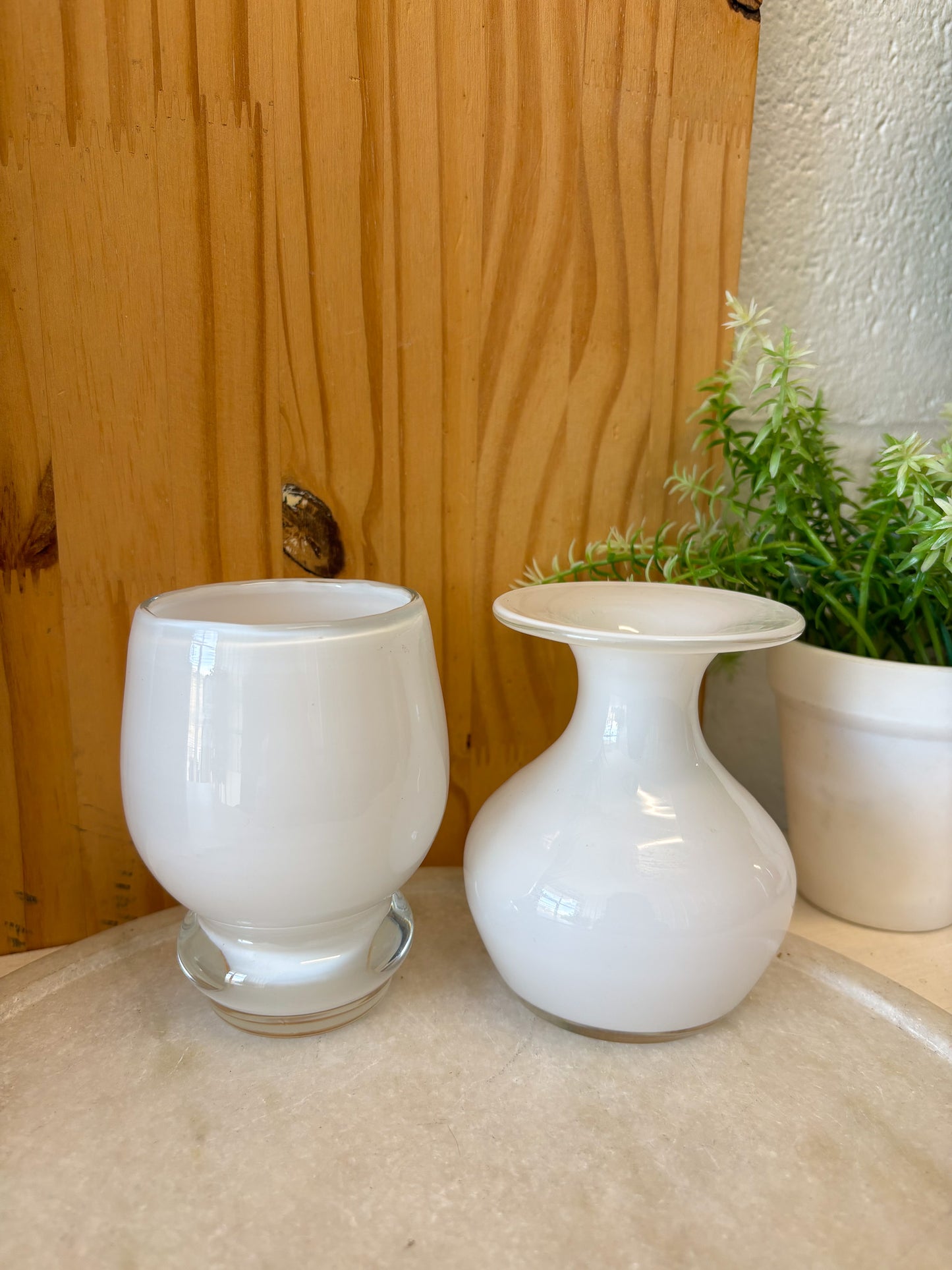 Pair of Mini White Vases (Local Pick Up Only)
