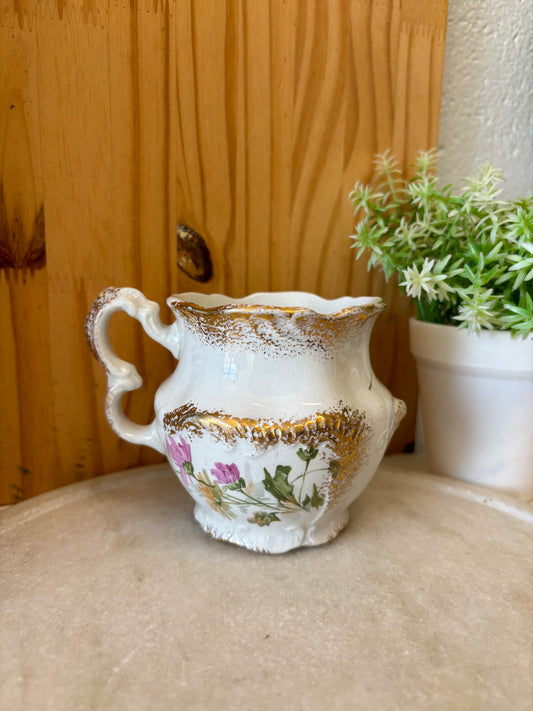 Little Gold & Floral Pitcher (Local Pick Up Only)