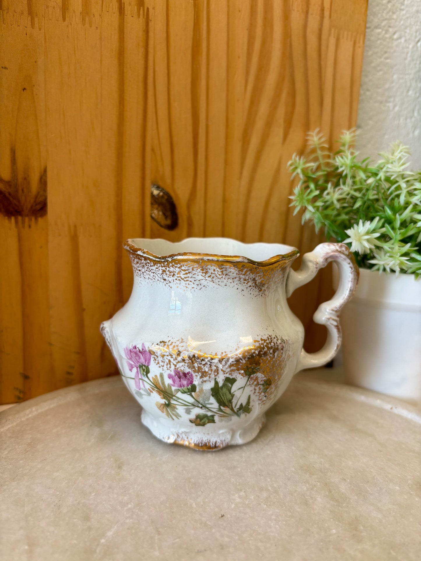 Little Gold & Floral Pitcher (Local Pick Up Only)