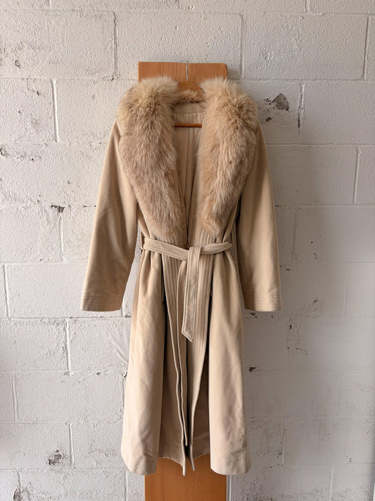 Juli de Roma Fur Collared Trench Coat : M/L