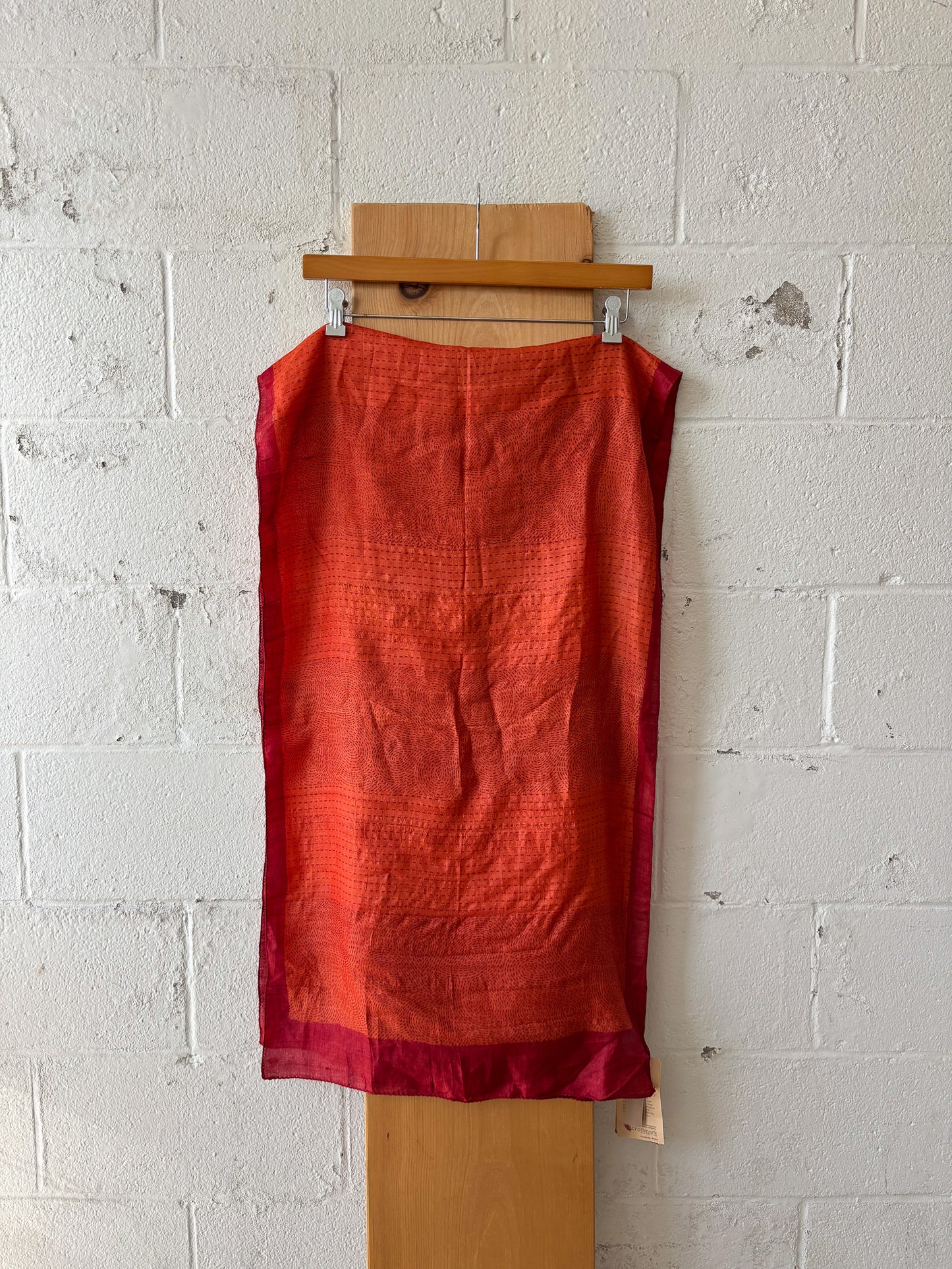 Orange & Red Silk Scarf