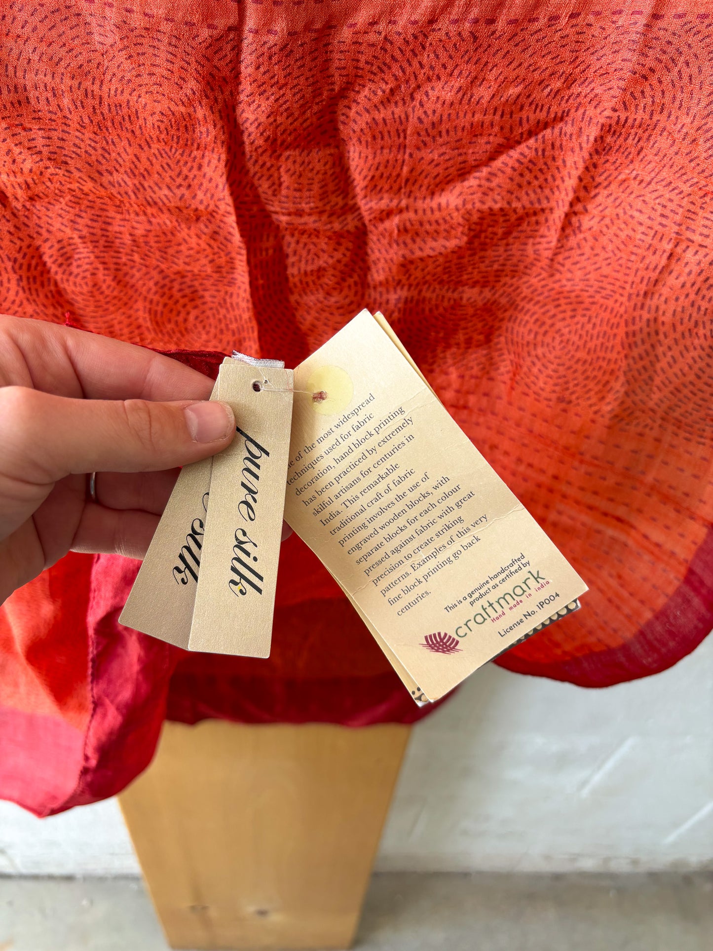 Orange & Red Silk Scarf