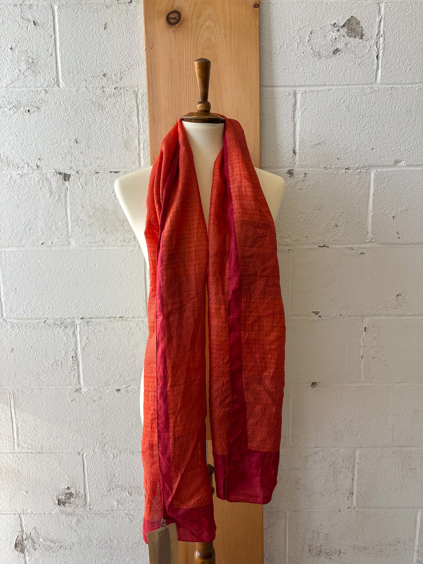 Orange & Red Silk Scarf