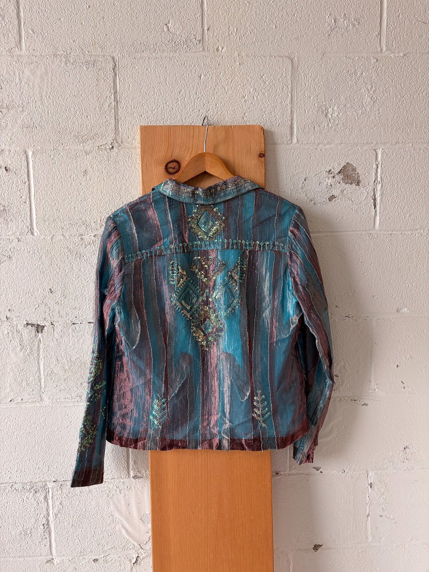 Metallic Shimmer Open Jacket : M