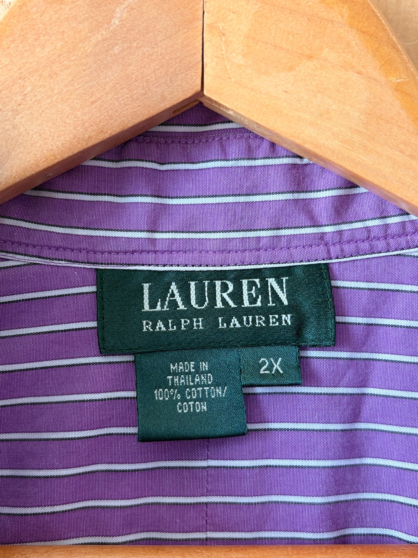 Striped Purple Button Down : XL