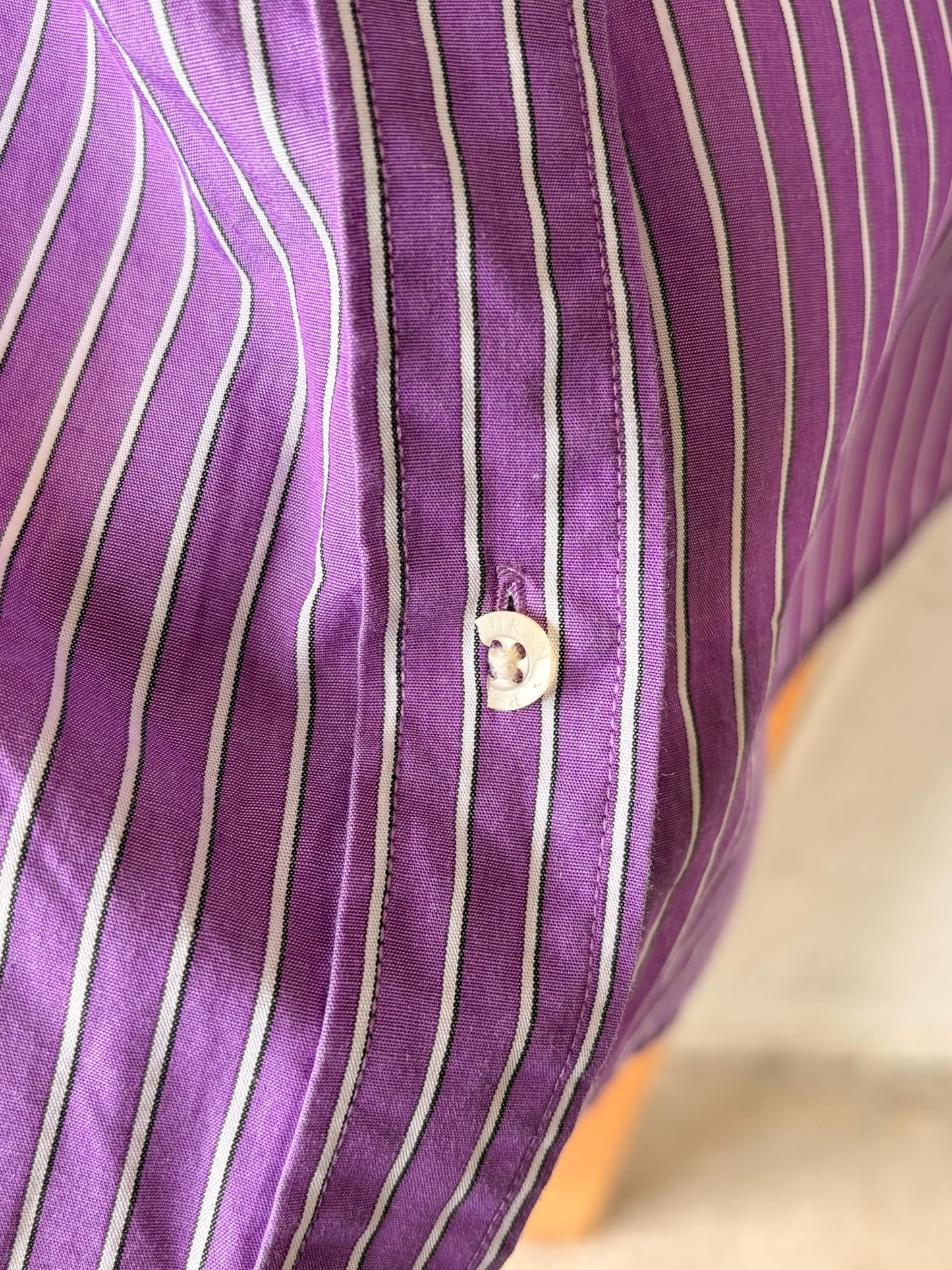 Striped Purple Button Down : XL