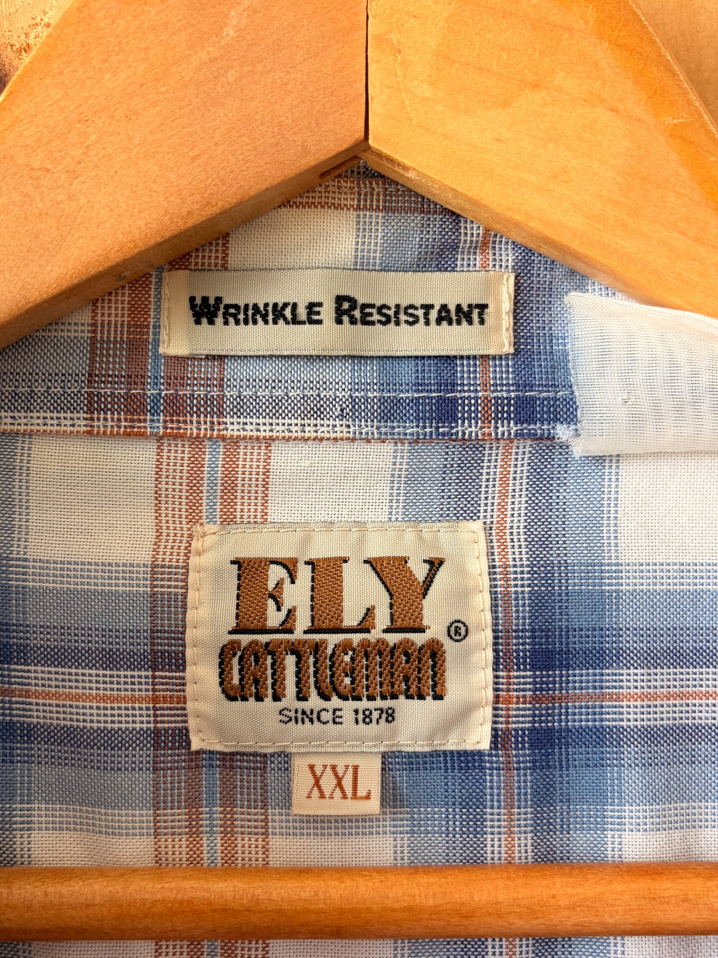 Plaid Short Sleeve Pearl Snap : 2XL