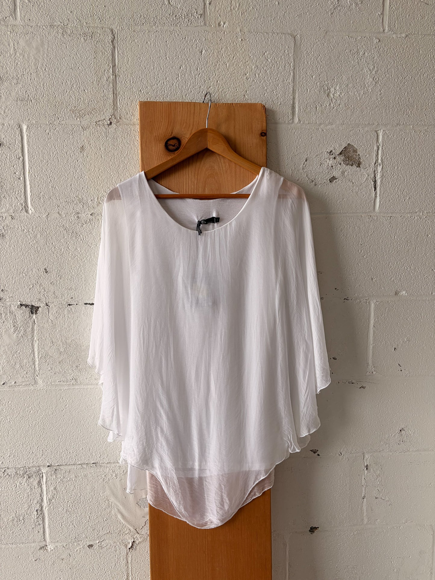 NWT White Poncho Top : M